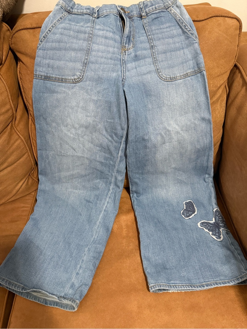 Girl’s OshKosh B'gosh Light Blue Kids Jeans with Butterfly Patches